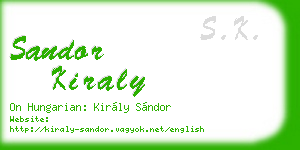 sandor kiraly business card